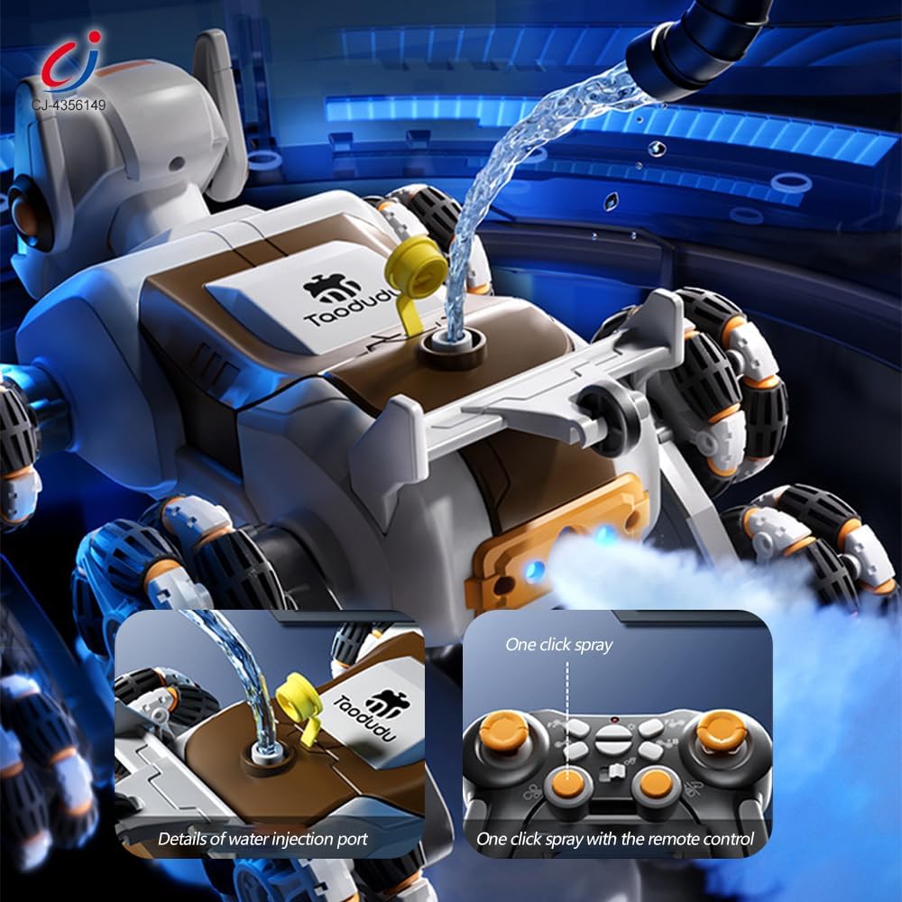 Ai Robot Dog Toy Version 2 –STEM Intelligent Mechanical Climbing Robot Dog Pet with Remote Control, 8‑Wheel & 4‑Wheel Drive – Fun Tech Toy for Kids (White)