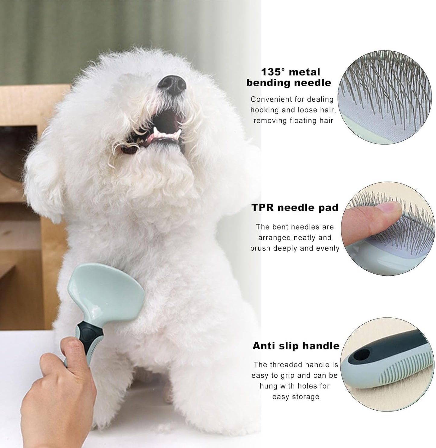 PetsBuzz® 8 Brushes Dog Grooming Kit Bag Deshedding Brush massage and Flea Brush, Nail Clipper and Nail File and Toothbrush with Collapsible dog Bowl for dogs and cats