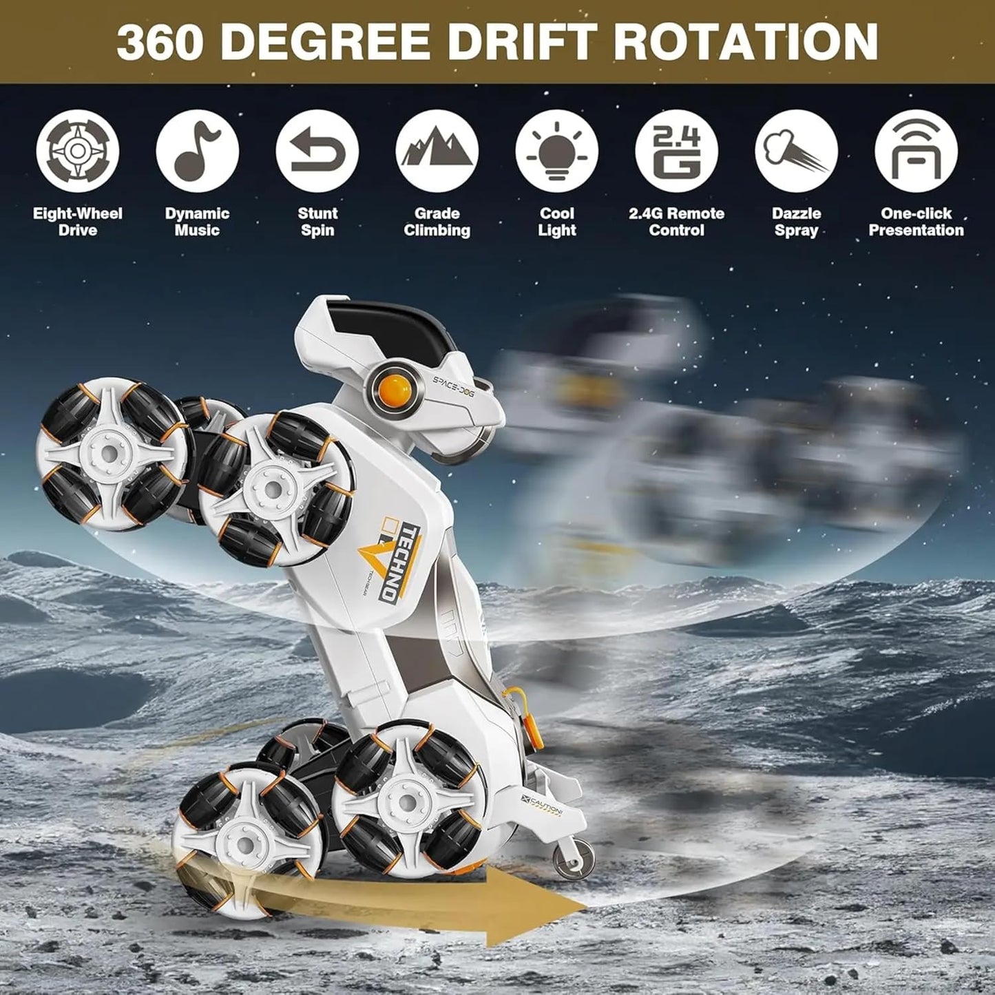 Ai Robot Dog Toy Version 2 –STEM Intelligent Mechanical Climbing Robot Dog Pet with Remote Control, 8‑Wheel & 4‑Wheel Drive – Fun Tech Toy for Kids (White)